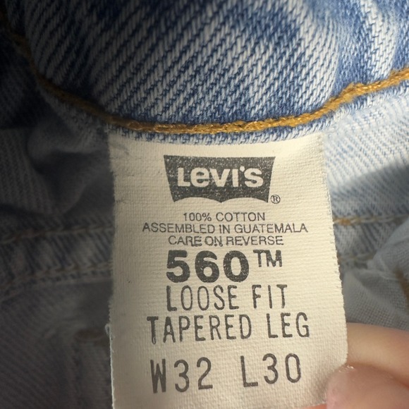 Levi's 560 Orange Tab Vintage 1997 Light Wash Jeans Loose Tapered Mens 29x28 - Picture 2 of 12